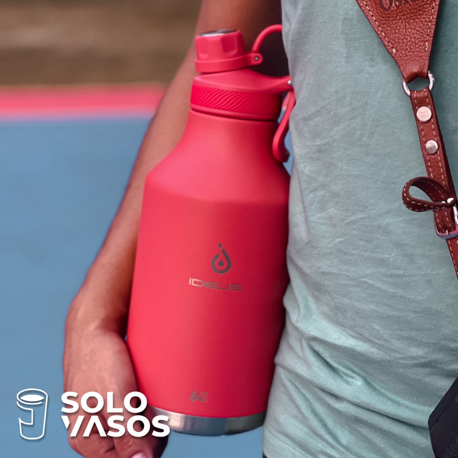 Termo IDEUS 64 oz rojo con su tapa