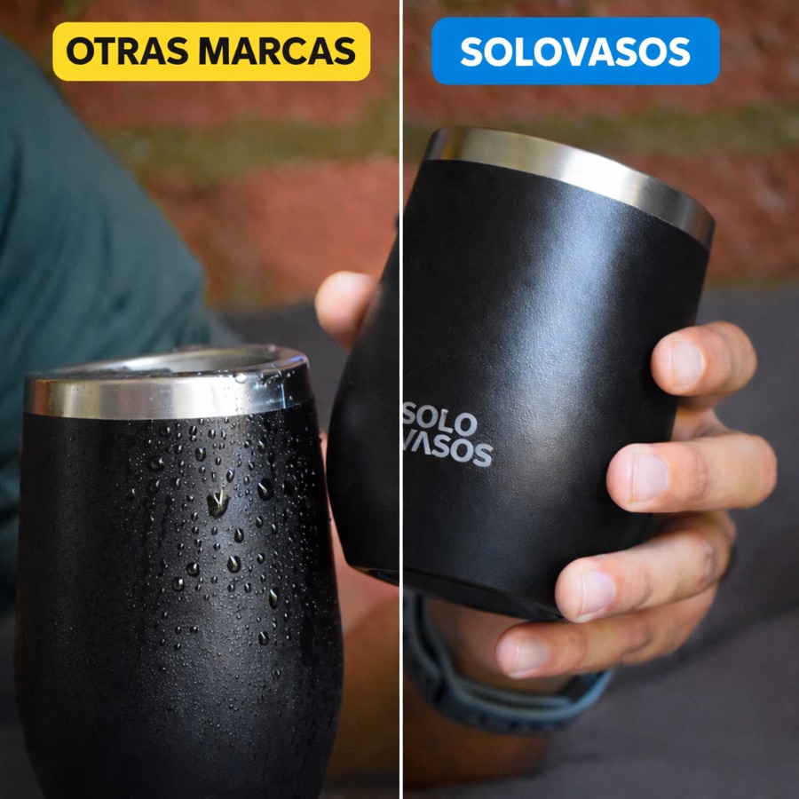 SoloVasos 12 oz no suda por fuera, comparado con otras marcas