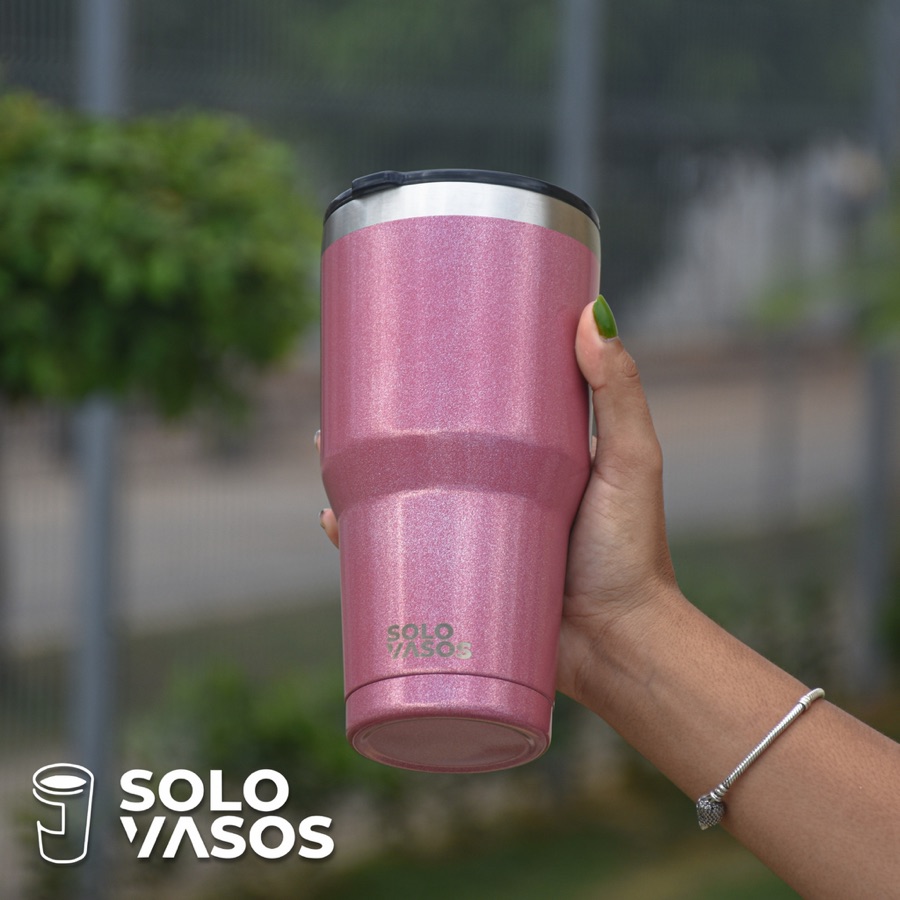 SoloVasos 30 oz con acabado brillante rosado