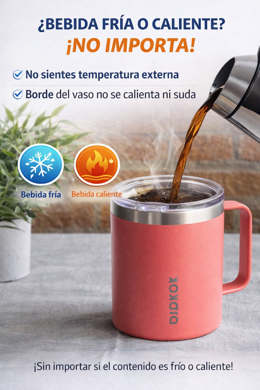 Taza BJPK 14 oz para bebidas frías o calientes